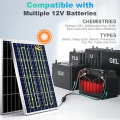Cargador solar 12V 50W, con controlador MPPT, soporte ajustable, impermeable