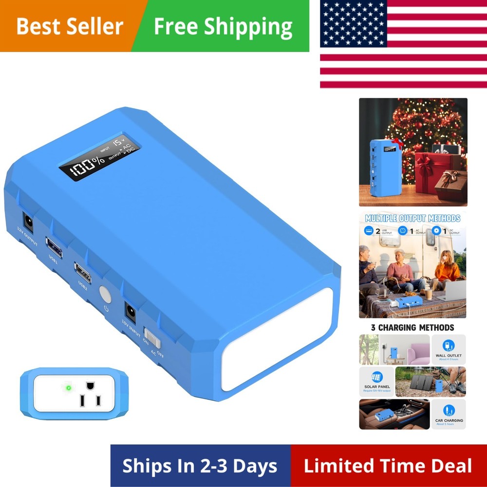 Portable Power Station with AC Outlet, 65W/110V External Battery Pack 24000mA…