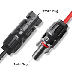 Solar Panel Connectors to SAE Adapter Cable 10AWG with 2PCS SAE Adapters for RV