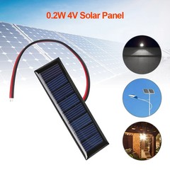 4V 0.2W Solar Panel Outdoor Waterproof 2-Wire 8 Solar Cells Home Light Multipopu