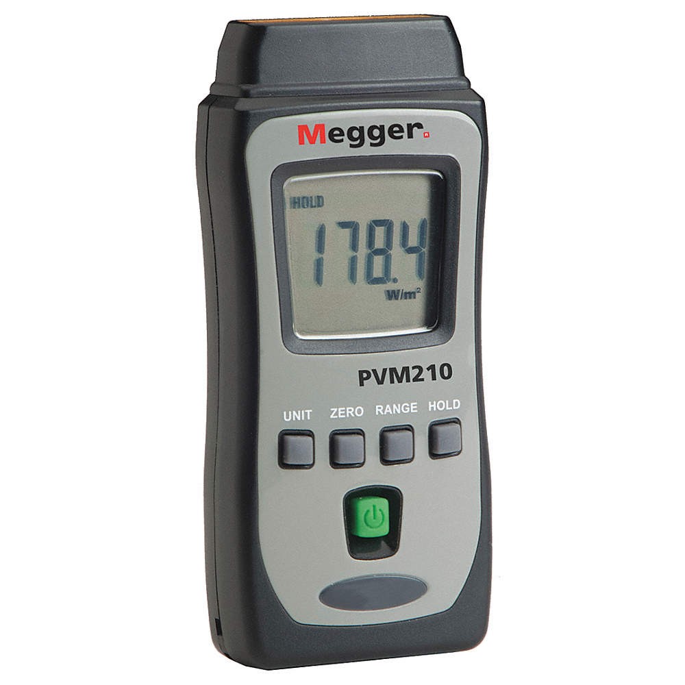 MEGGER PVM210 Irradiance Meter,1,999 W/sq m,No Compass 35JG55