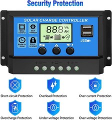 [Upgraded] 30A Solar Charge Controller, 12V/ 24V Solar Panel Regulator with A…