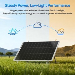200W Solar Panel 2PCS 100W Monocrystalline 18V High Efficiency IP68 Waterproof R