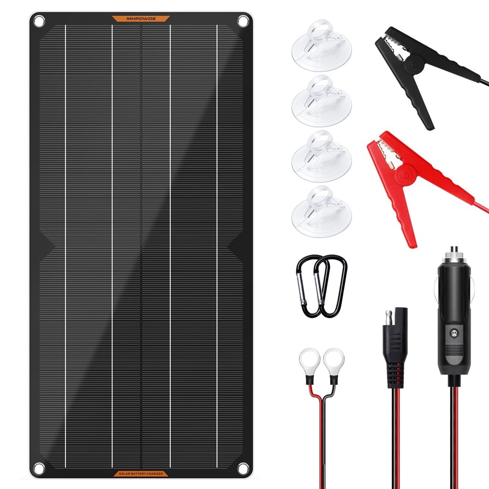 10W Battery Maintainer Solar Charger 12V Car Trickle Motorcycle RV Boat Truck US