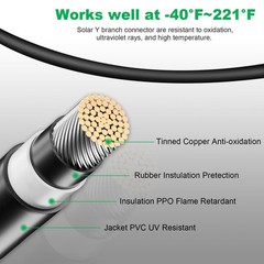 Solar Connectors Y Branch Parallel Adapter 30A Cable 1 to 3 Male Female Conne…