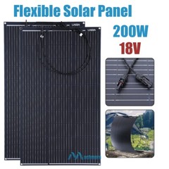 200W 2*100W Flexible Mono Portable Solar Panel 18V IP68 for Home/Caravan/RV/Boat