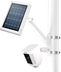 2-in-1 Pole Mounting Bracket for Ring Stick Up Cam Pro Solar Panel and White