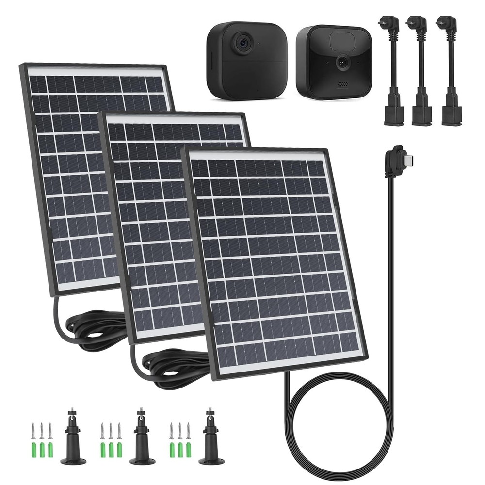 iTODOS 3 Pack 7W Solar Panel Compatible with Blink Outdoor 4 (4th Gen)/ (3rd Gen
