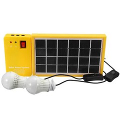 Solar Power Panel Generator Kit 5V USB Home System Charger 3 LED Bulbs Light