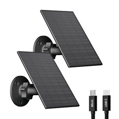 2 Pack Solar Panel for Security Camera，Solar Panel Charger with USB & Type C