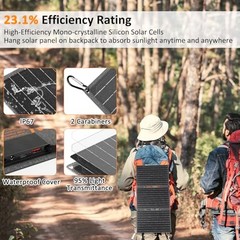 30W Foldable Solar Panel with Type-C USB 3.0 and DC Outputs 23.1% High