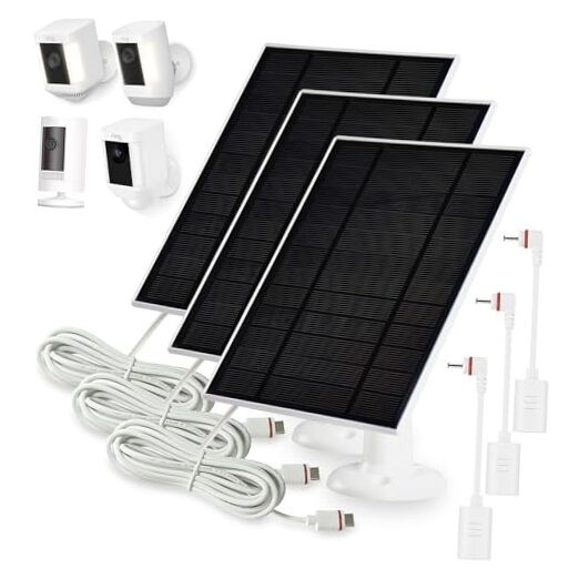 Solar Panel Charger Compatible with Ring Stick Up Cam/Pro,Ring Spotlight 3 Pack