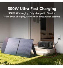 300W Portable Power Station Solar Generator Backup Battery Camping Emergency