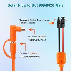 Solar Connector to DC 8mm Extension Cable 30FT, 14/12AWG Heavy Duty Adapter Cord