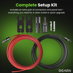 Gearit 10AWG Solar Extension Cable (100FT Black – 100Ft Red) Male to Female Sola
