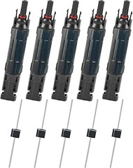 5 PCS PV Solar Panel Connector Male/Female 10A Built-in Diode Inline Fuse Solar