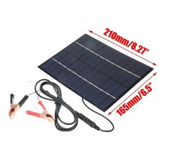 5.5W 12V silicon solar panel with battery clip for charging 9-12V battery