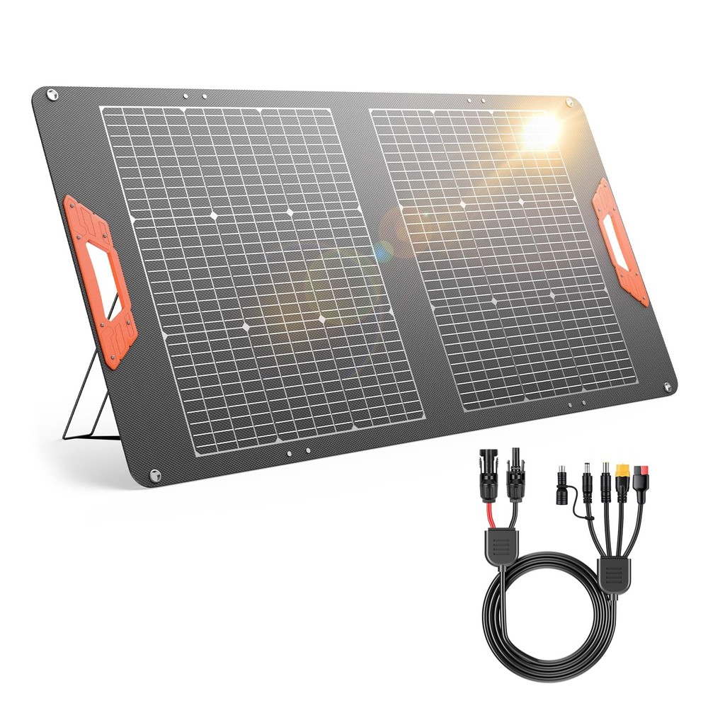 100W Portable Solar Panel for Power Station – 24% Efficiency Bifacial Solar P…