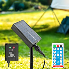 Solar Battery Box for 24V LED String Lights, 1200mAh Lithium Solar Panel with Re