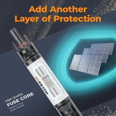 PJERJZN 15A Solar Panel Fuse Holder 1000V PV Fuse Inline Connector 15Amp Solar