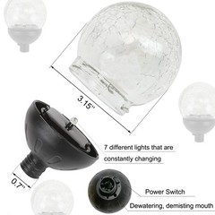 Solar Powered Glass Ball+Accessories for Solar Wind Spinner Replacement Sola…