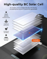 [Upgraded] Ultra-Light Portable 25W Solar Panel Charger with USB-A and USB-C Po