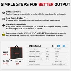150W Portable Foldable Solar Panel Kit Compact 21x20in Design 7.3lb with
