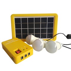 5V Solar Power Panel Generator Kit USB Charger Home System 3×LED Bulbs LightOl