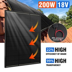 1-4PCS 200W Mono Solar Panel Kit Battery Charger For Caravan Boat RV Off-Grid