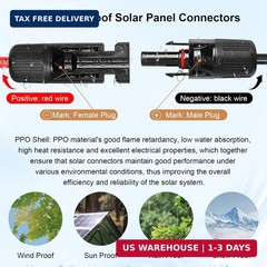 Solar Panel Extension Cable – 10AWG 10FT Solar Wire with Female & Male Waterproo