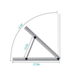 28 Inch Solar Panel RV Tilt Mount Brackets Rooftop Flat Surface Adjustable Frame
