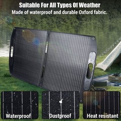 100W Foldable Solar Panel Kit Self-support Waterproof for Outdoor RVs Van Trip