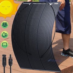 Semi-Flexible Solar Panel Kit 200W 400W 12V Ultra Thin Mono RV Camper Boat Home