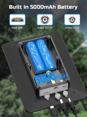 Camera Solar Panel, High Solar Conversion Rate for Trail Camera – 5000mAh Rechar
