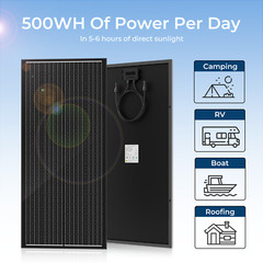 12v 100 watt solar panel monocrystalline Charging Off-Grid RV Camping Home Boat