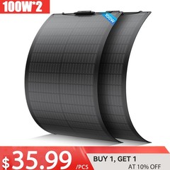 12V 200W Portable Flexible Solar Panel for Camping/RV/Home/Car Battery/Rooftop