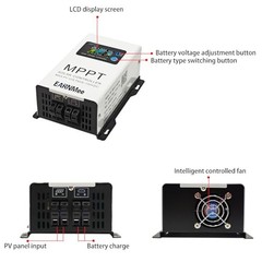 30A MPPT Solar Charge Controller, 150VDC PV Input, 12V/24V/48V white30A