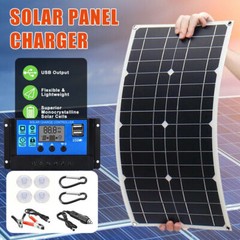 100W 80W 50W Solar Panel Kit 12V Battery Charger with Controller for RV Caravan