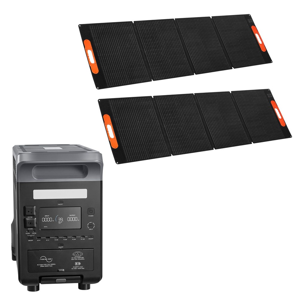 3072Wh LiFePO4 Generator — 3000W Output, 2x200W Solar, Wheeled Design