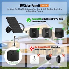 4 Pack 4W Solar Panel for Outdoor 4 XT3 XT2 IP65 Waterproof 13.1ft Cable