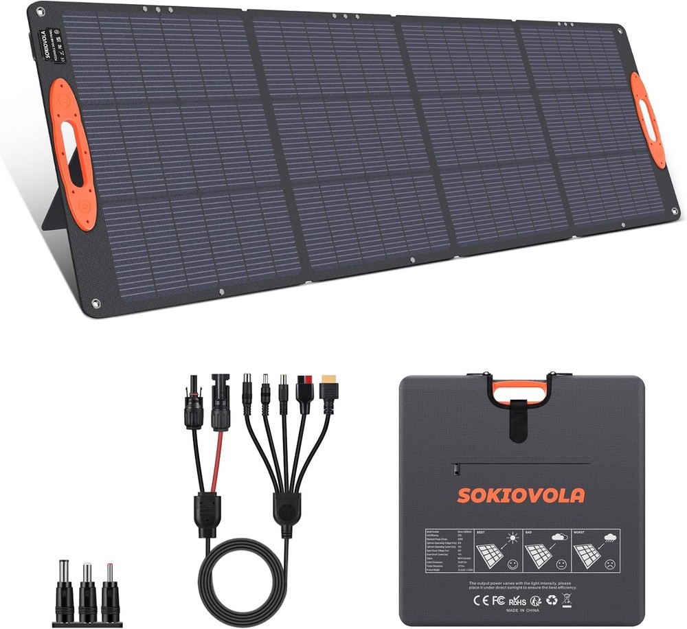 N-Type 16BB 200W Portable Solar Panel EF/Jackery/Bluetti/Anker Power Station 20V