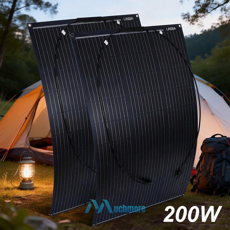 Panel solar flexible monocristalino de 200W 12V, para casa, caravana, camping