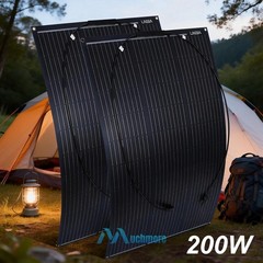 Panel solar flexible monocristalino de 200W 12V, para casa, caravana, camping