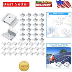 Sturdy 48-Pack Solar Panel Mid Clamps – Versatile Aluminum Mounting Solution