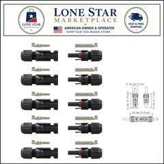 High-Quality Black Solar Connectors – Weather Resistant 5 Pair Screw Terminal