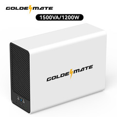 Goldenmate LiFePO4 UPS 1500VA 1200W Pure Sine Wave Backup Power Supply
