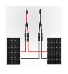 Solar Connectors Y Branch Parallel Adapter 10AWG Cable for Solar Panel (Red &…
