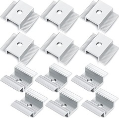 «12 Pack Solar Panel Mid Clamps 1.06 Inch Solar Panel Bracket Aluminium M «