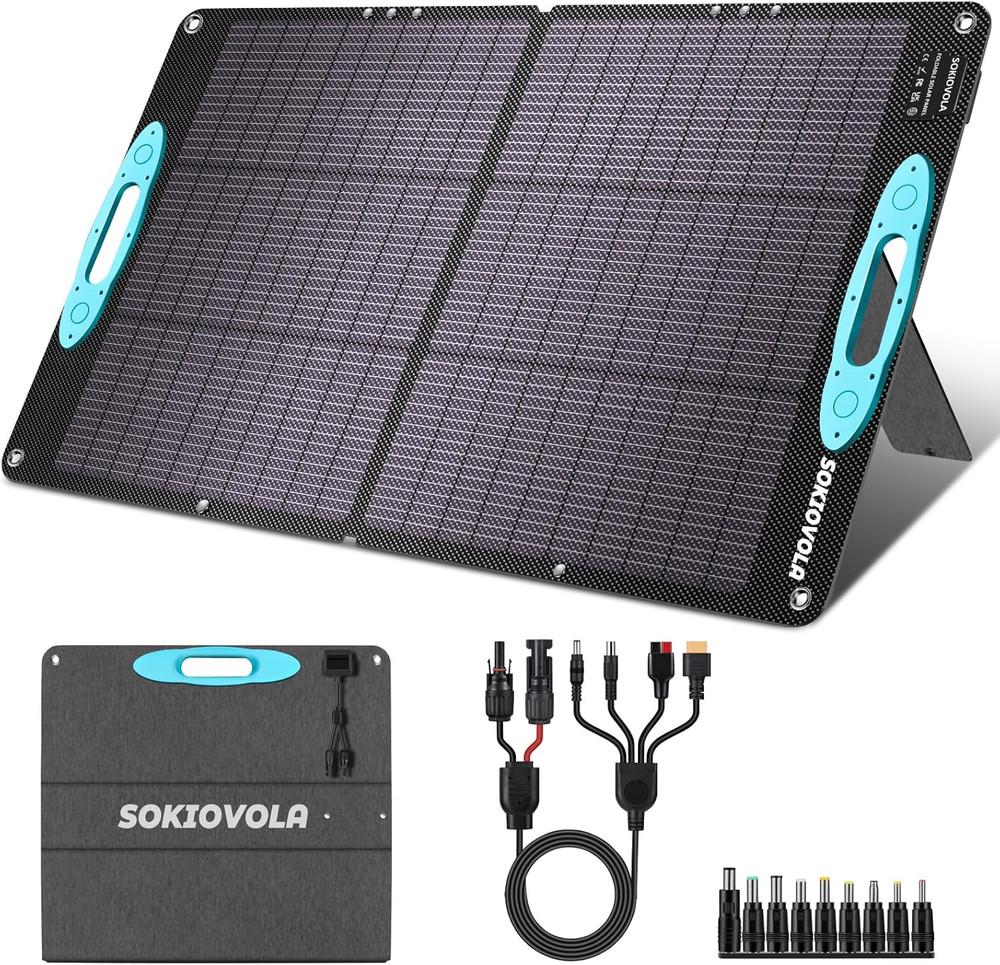 100W Portable Foldable Solar Panel ETFE IP68 Waterproof Charger Power Station RV