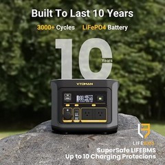 VTOMAN FlashSpeed 600, Portable Power Station 499Wh, 70Min Fully Charged,LiFePO4